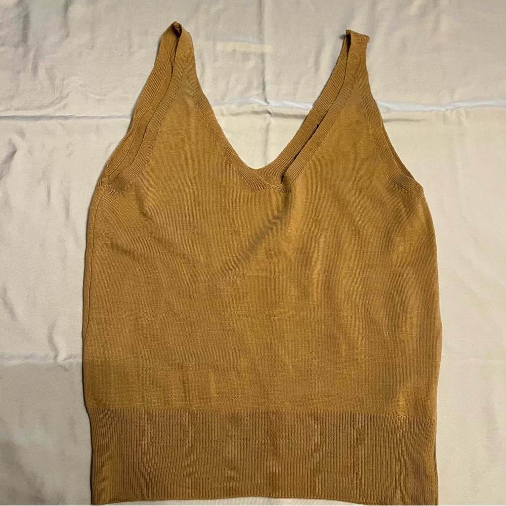 CCK Style Brown/Tan Sweater Tank XL
